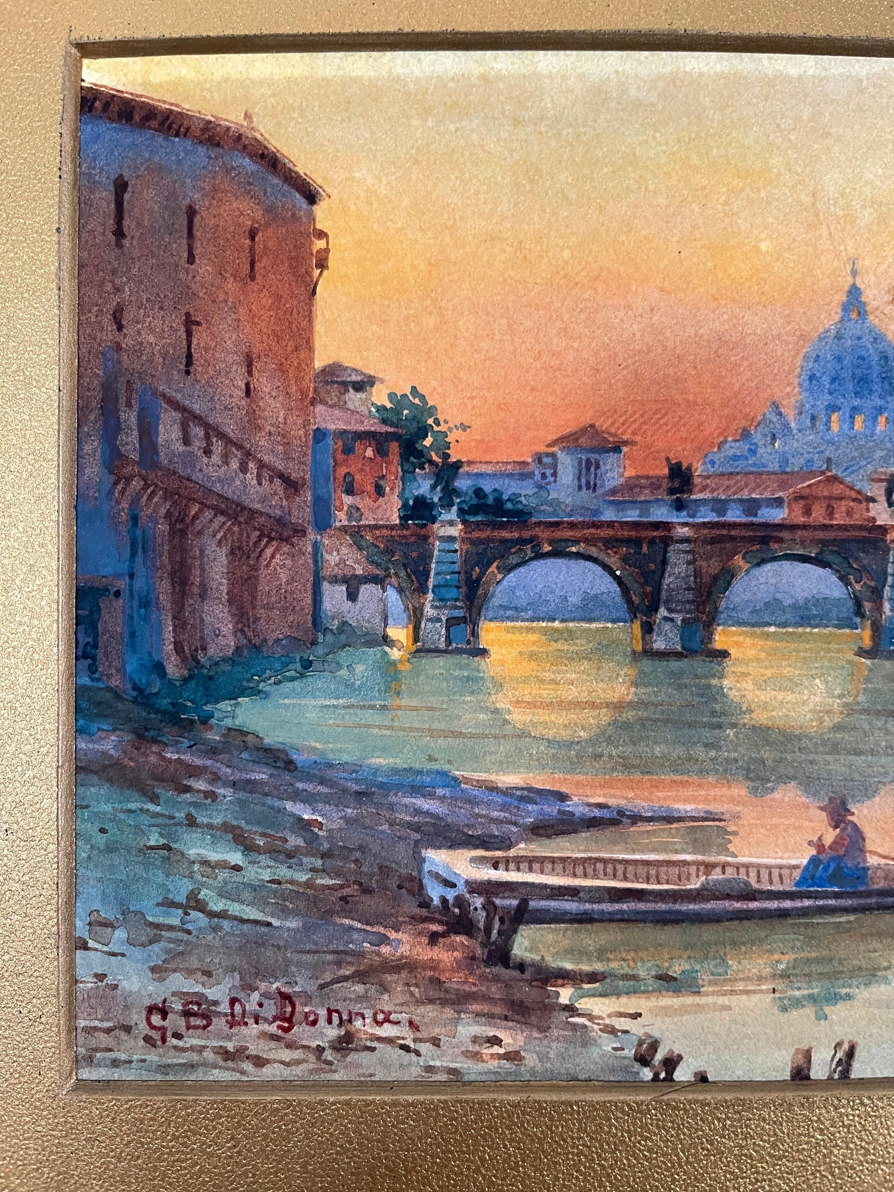 Italian Grand Tour Style Signed Landscape For Sale 1