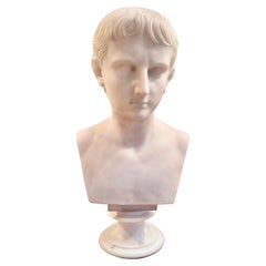 Busto de mármol blanco de Augusto César del Gran Tour de Italia