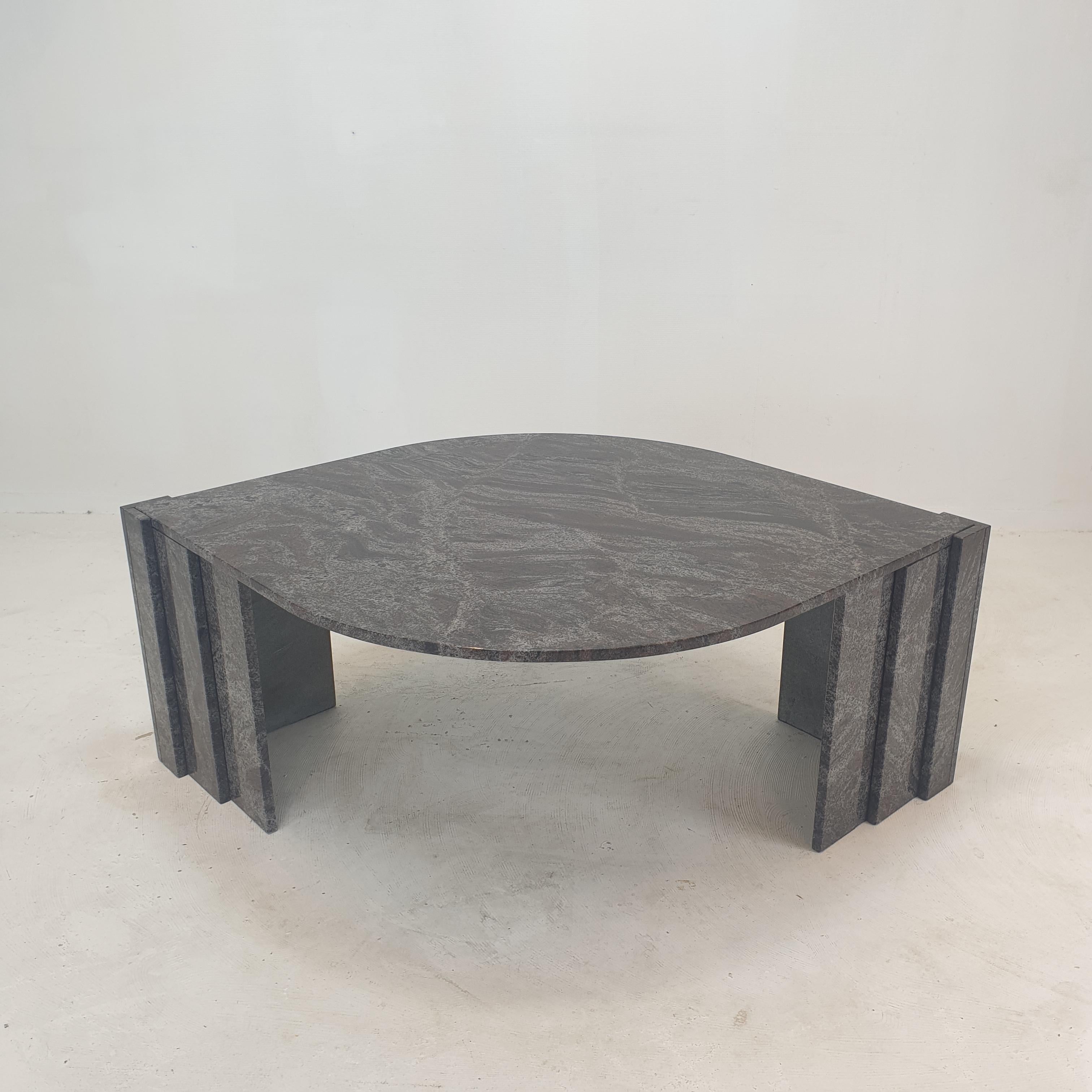 Hand-Crafted Italian Granite Coffee Table, 1980's For Sale