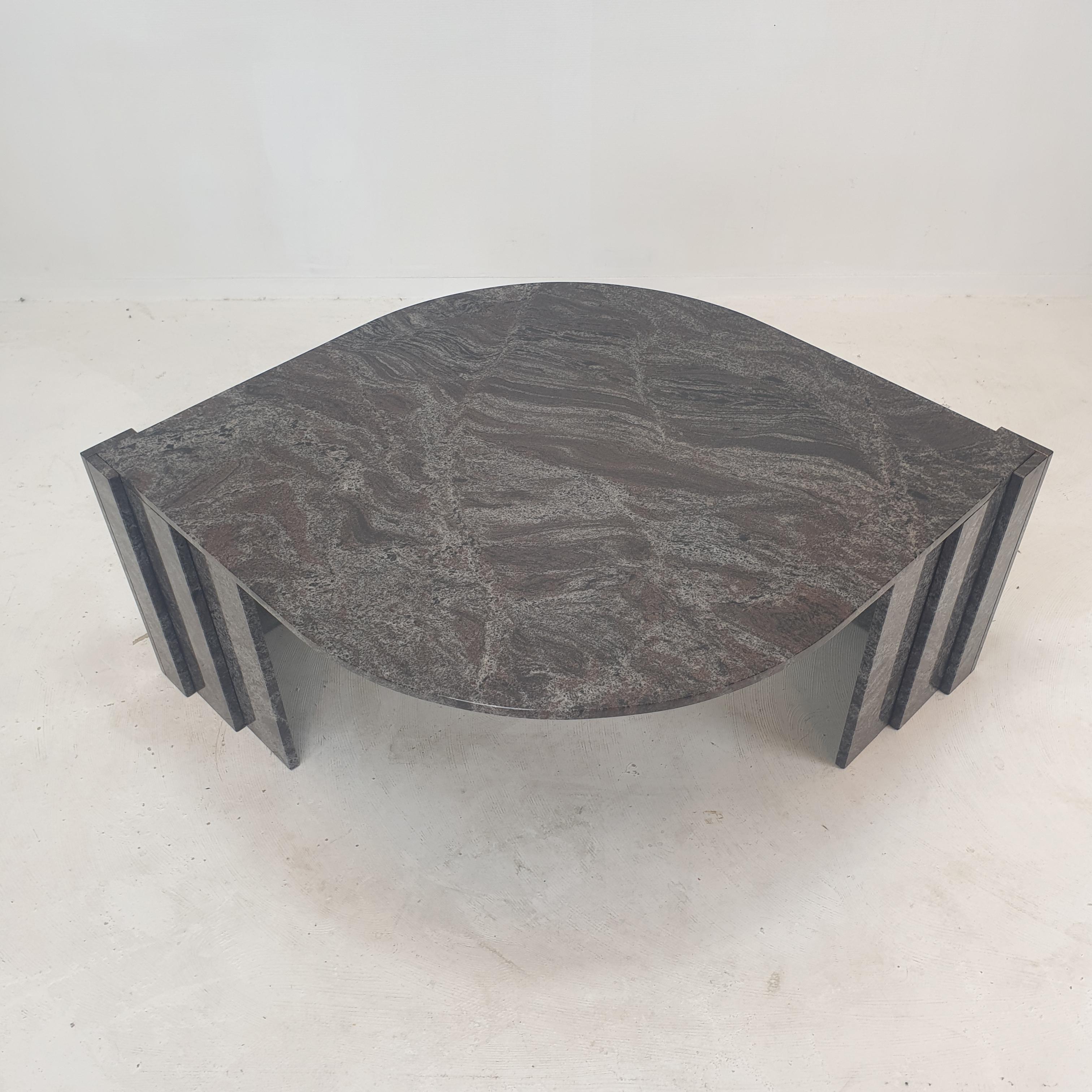 Late 20th Century Italian Granite Coffee Table, 1980's For Sale