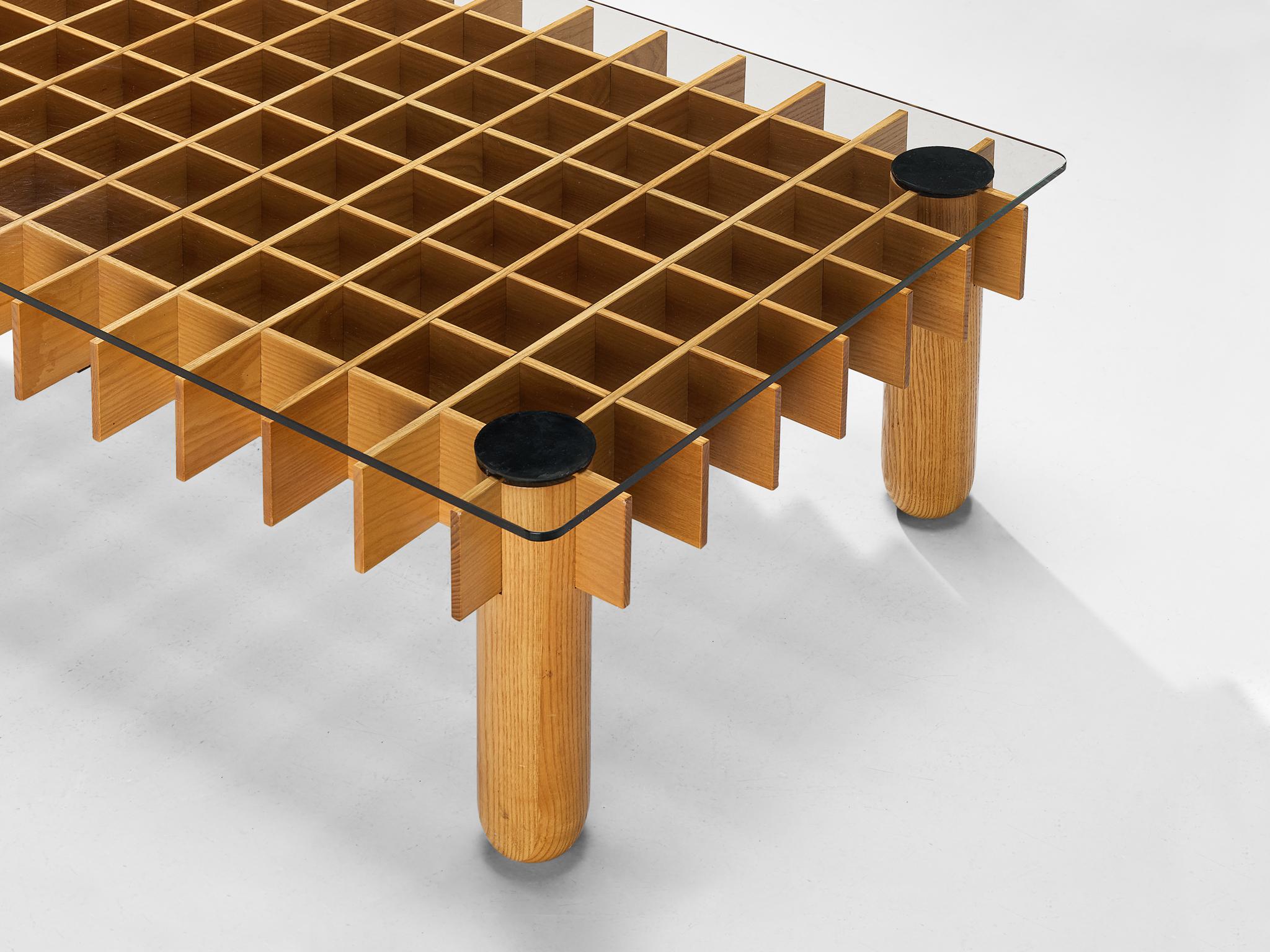 Italian Graphic Coffee Table in Maple For Sale at 1stDibs