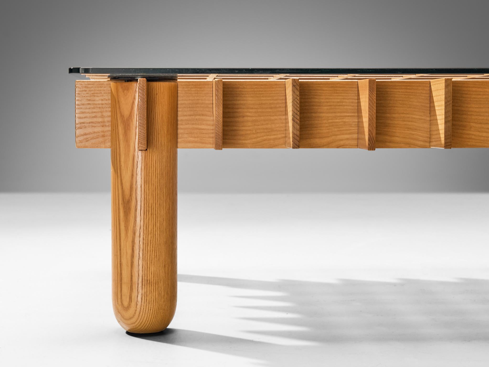 Italian Graphic Coffee Table in Maple For Sale at 1stDibs