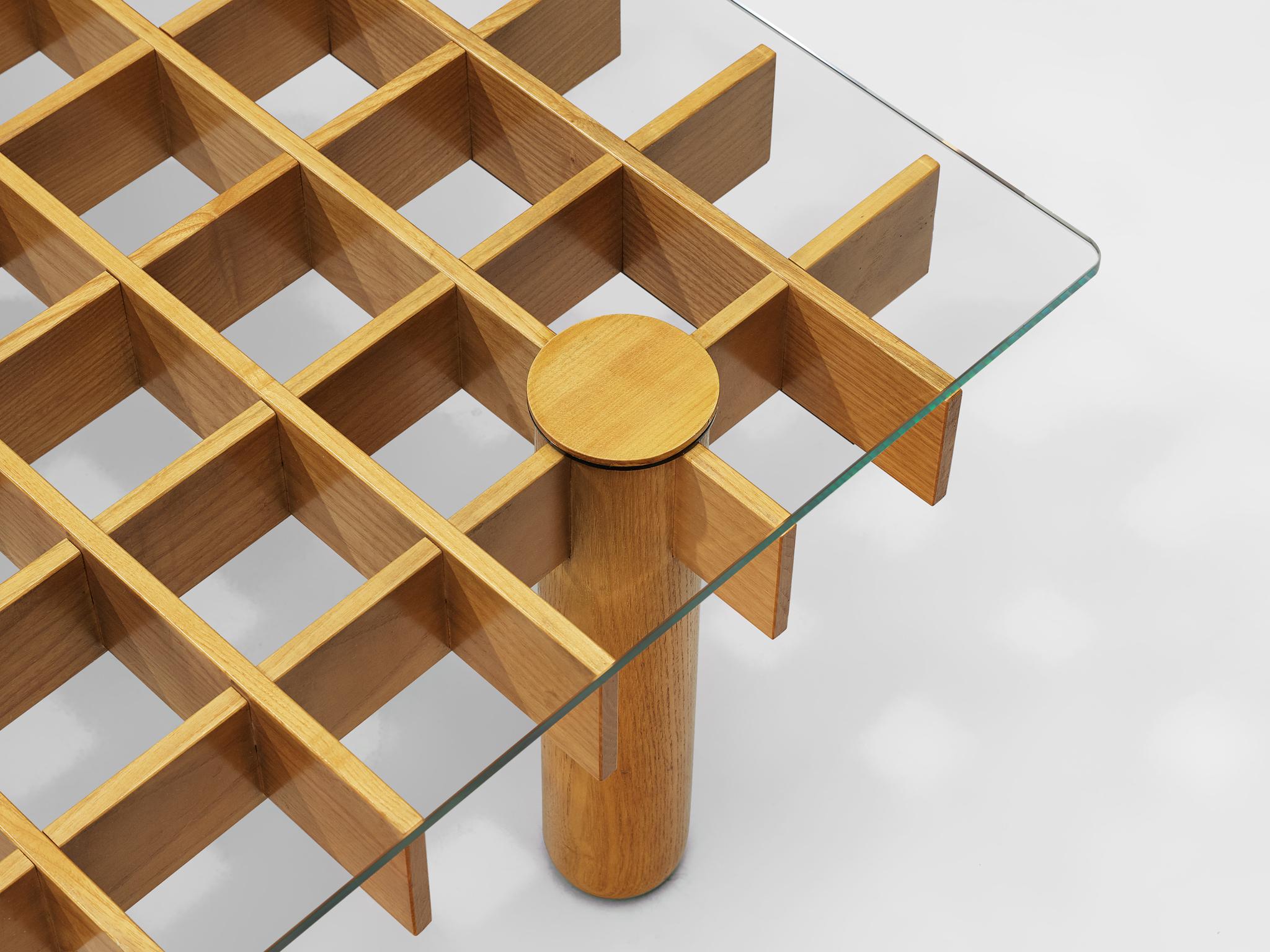 Italian Graphical Coffee Table in Maple and Glass 2