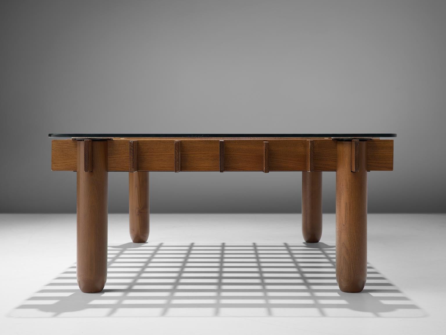 Late 20th Century Italian Graphical Coffee Table in Wood