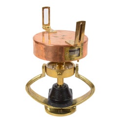 Graphomètre nautique italien ancien avec sa boîte en bois d'origine Gênes, années 1940