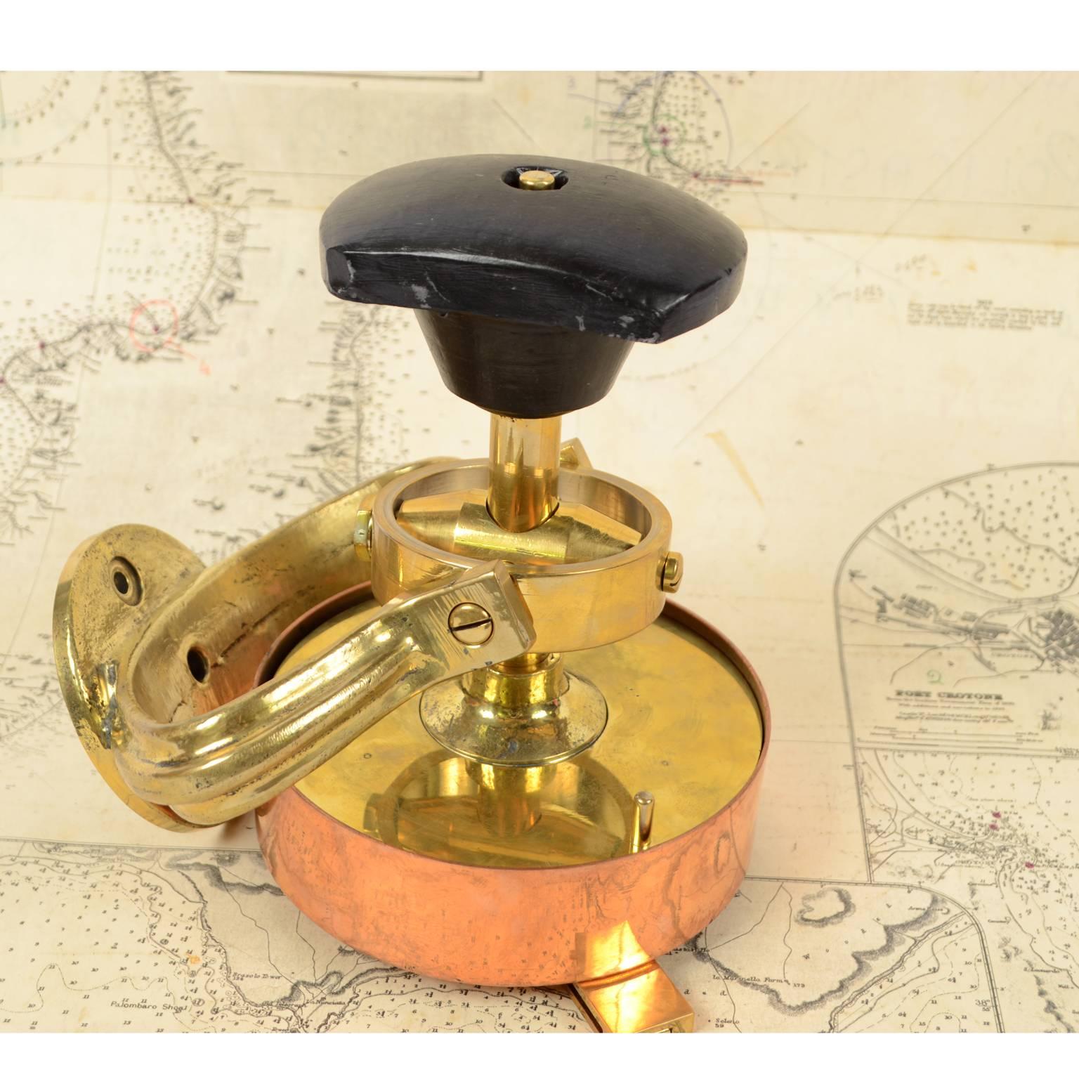 Mid-20th Century Antique Italian Nautical Graphometer with its Original Wooden Box Genoa, 1940s For Sale