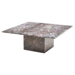 Italian Gray and Pink Travertine Coffee Table, 1970