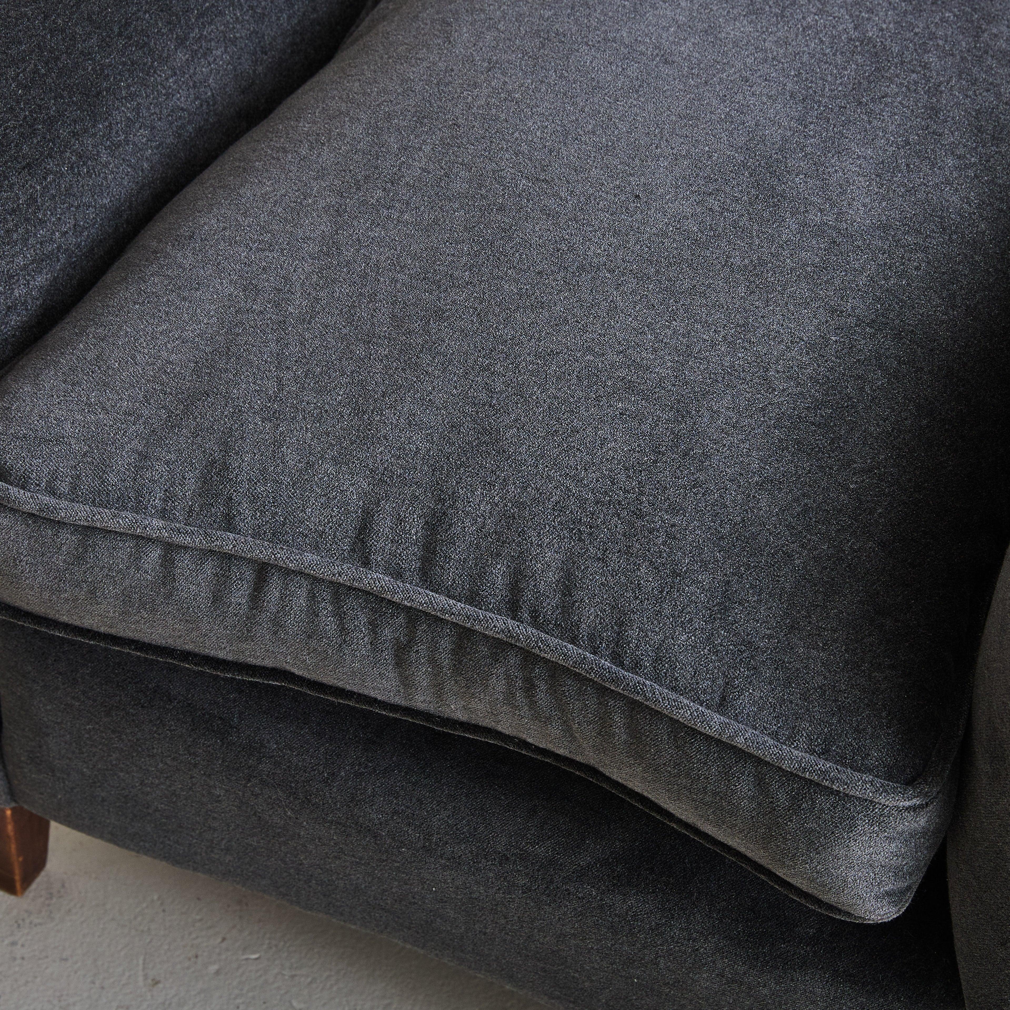 Italian Gray Mohair Lounge Chair with Down Cushion,  1950s 2