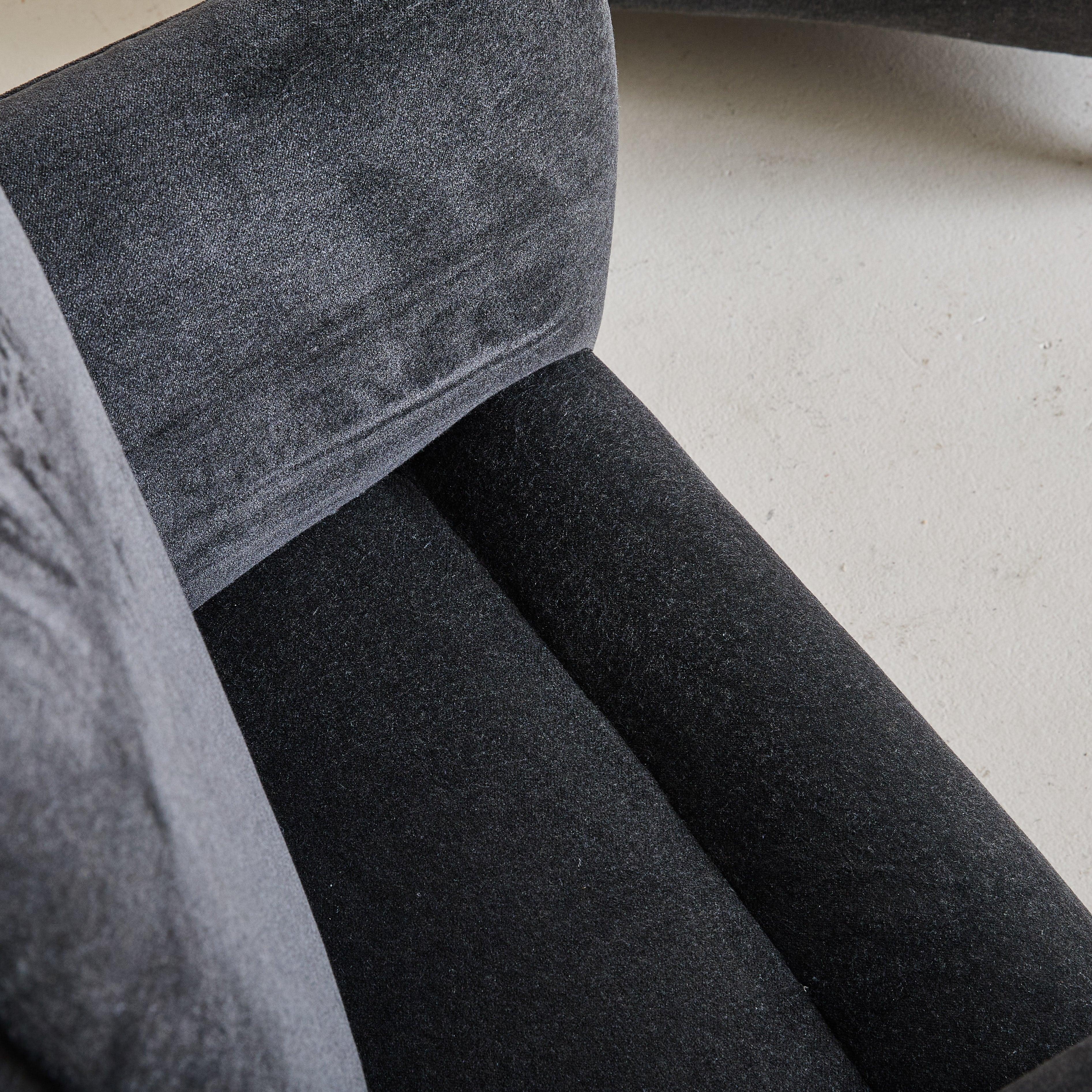 Italian Gray Mohair Lounge Chair with Down Cushion,  1950s 3