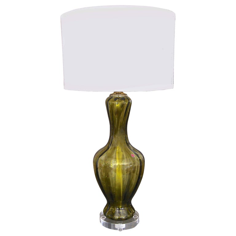 Italian Green Absinthe Colored Murano Glass Table Lamp For Sale At 1stdibs We offer designer quality colorful table lamps for your beach house or cottage.