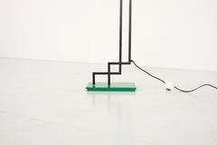 Italian green and black floor lamp - 1970s