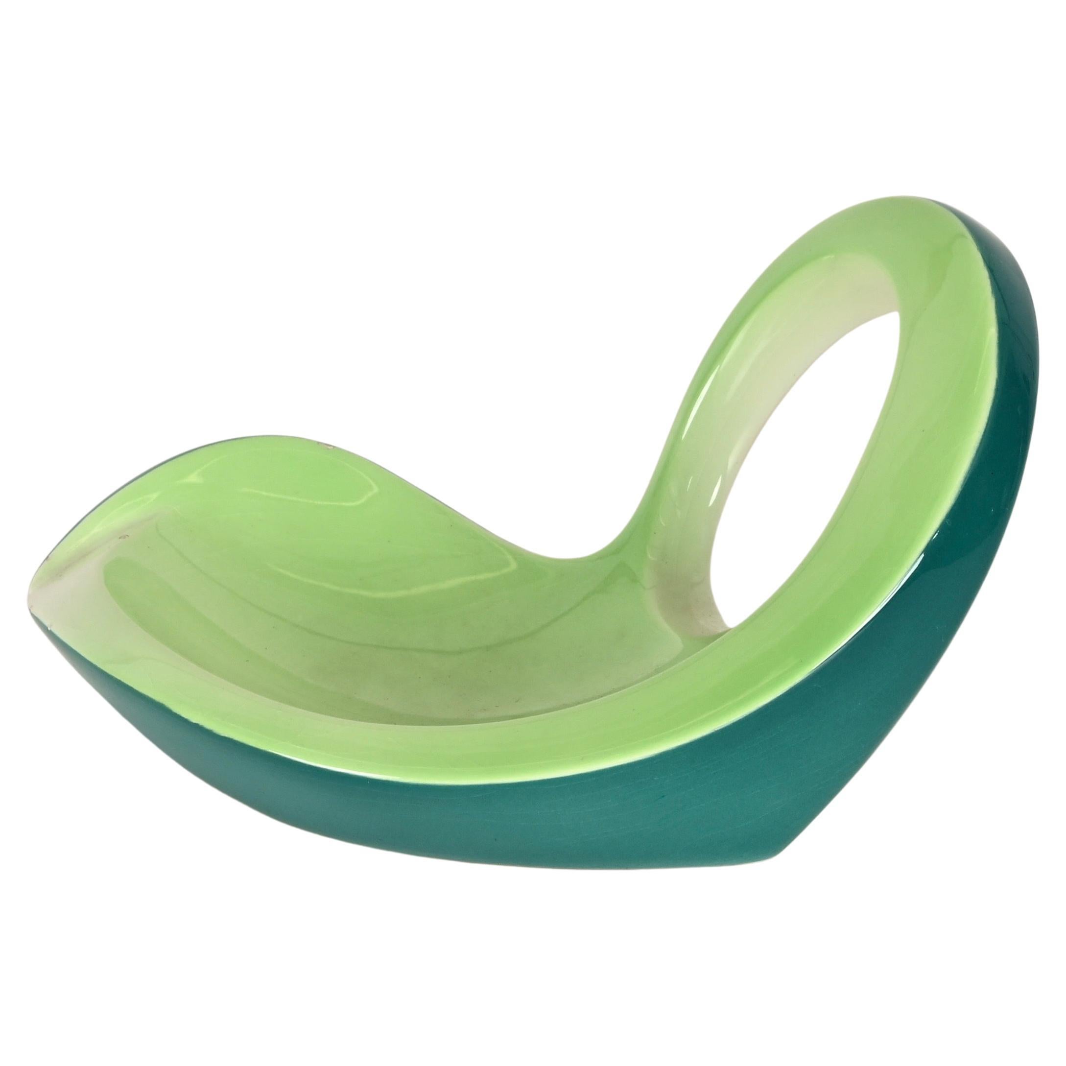 Portachiavi italiano in ceramica verde e verde acqua, firmato Vibi Torino, Italia, anni
70