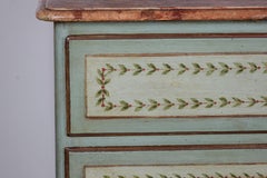 Italian Green and White Lacquered Chest of Drawers, Late 18th Century
