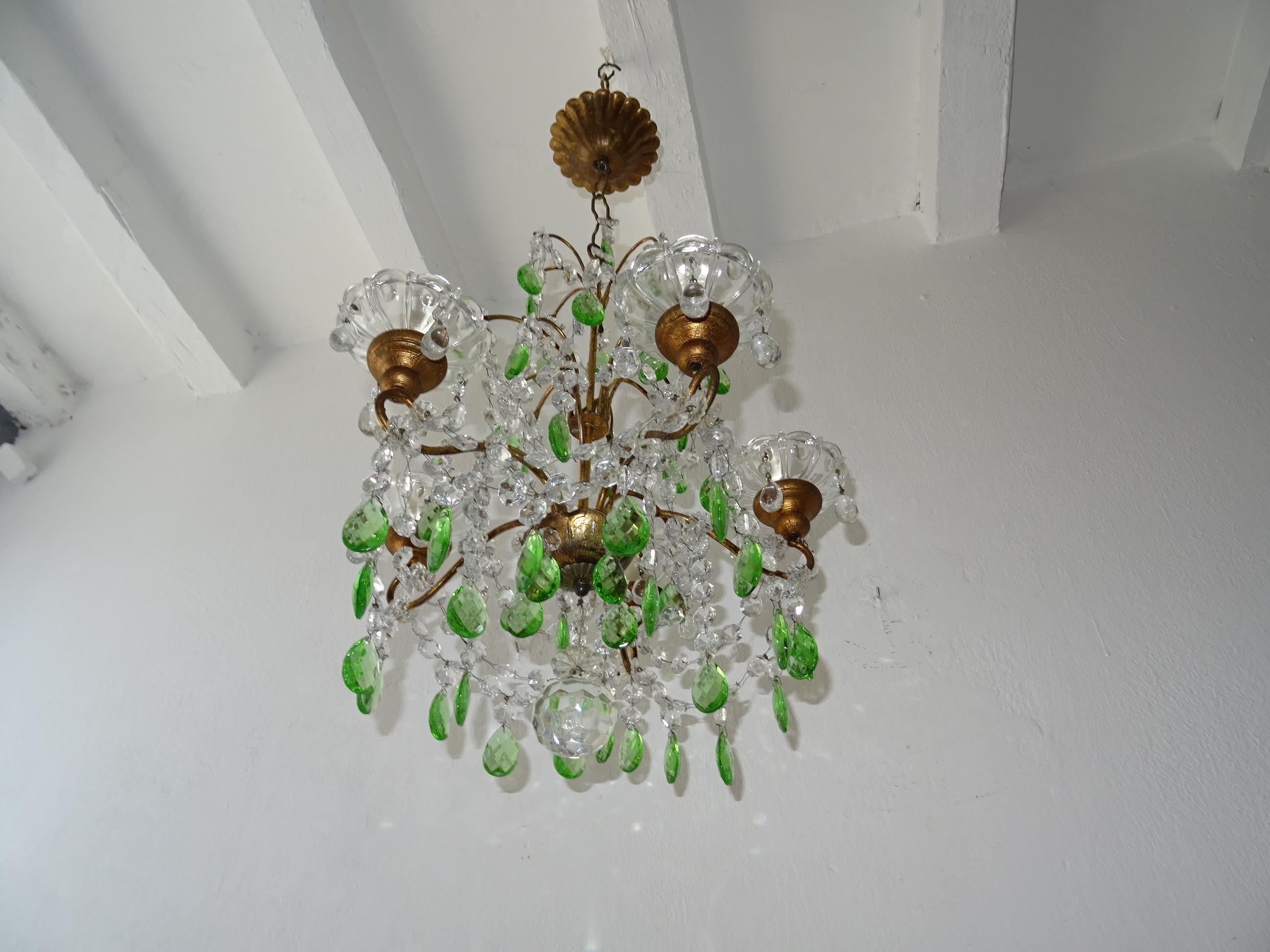 green crystal chandelier
