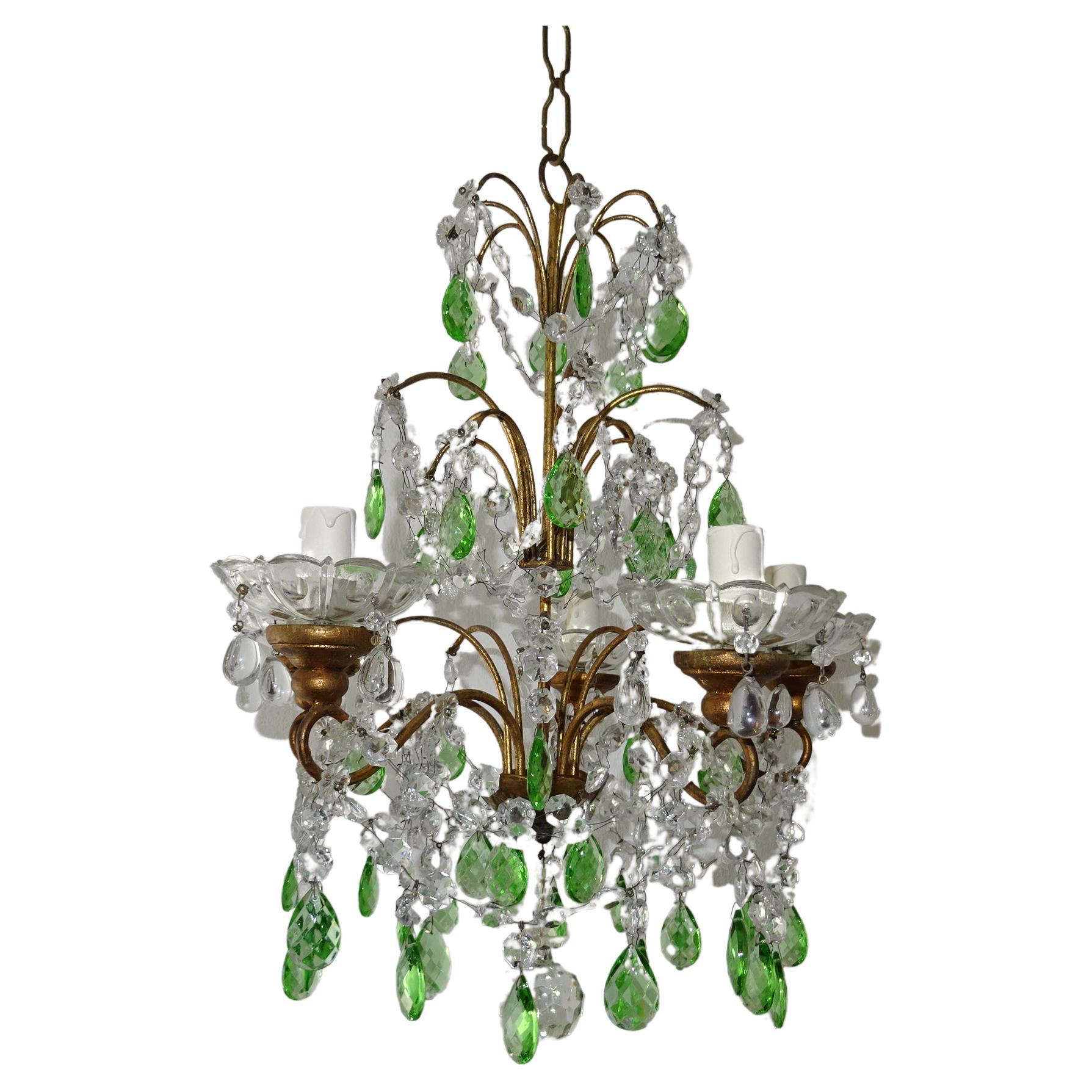 Huge French Oval Crystal Prisms Tiered Chandelier For Sale at 1stDibs