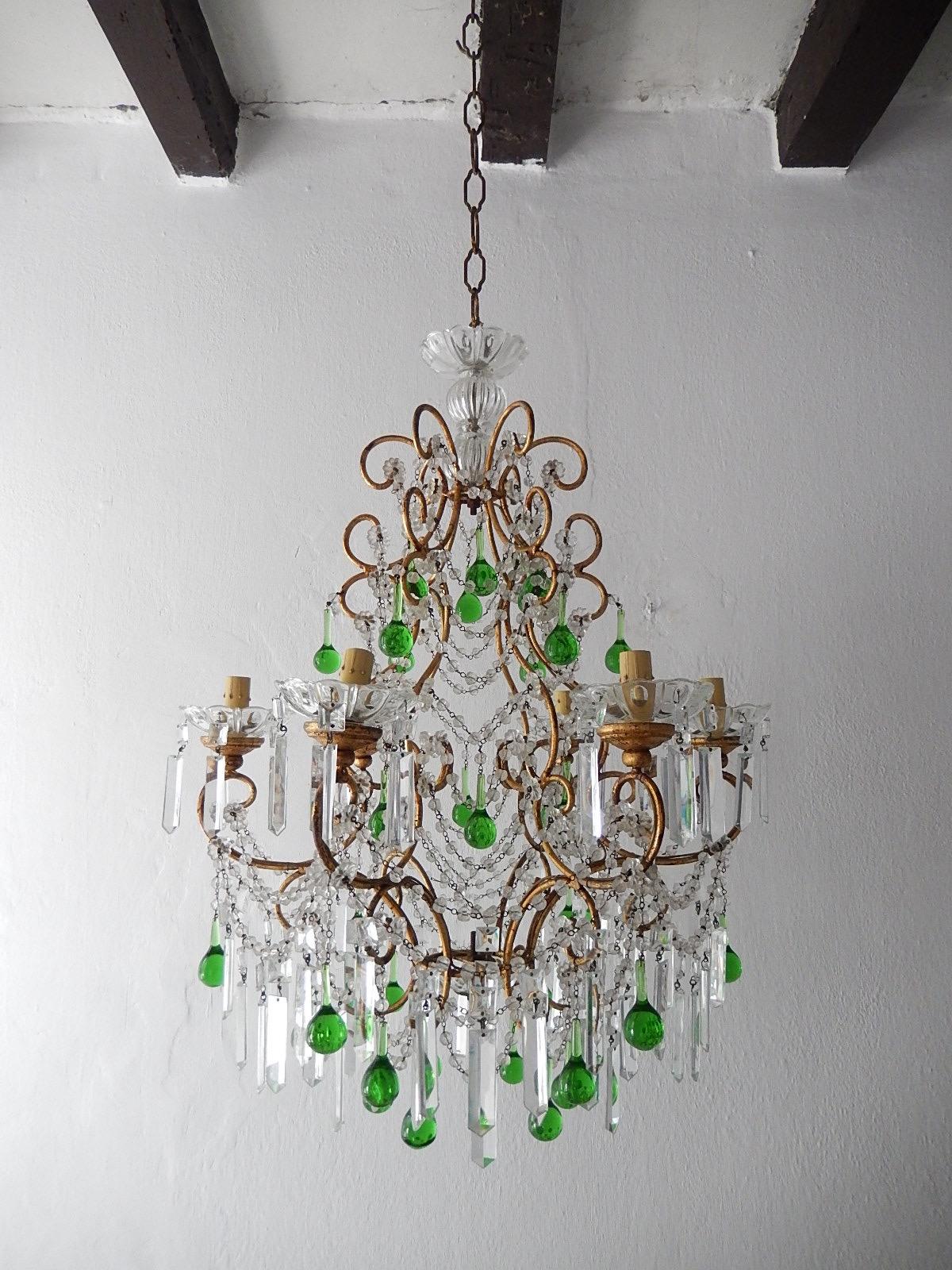 green crystal chandelier