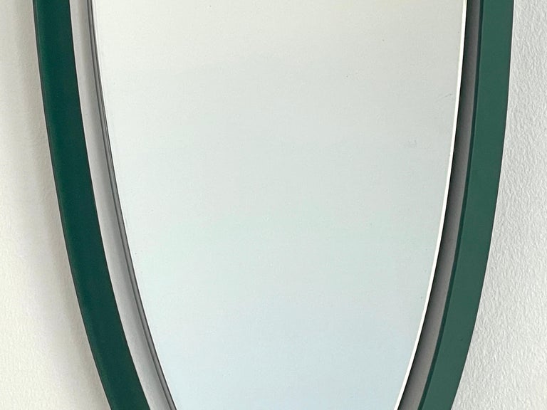 Italian Green Enamel Mirror For Sale 2