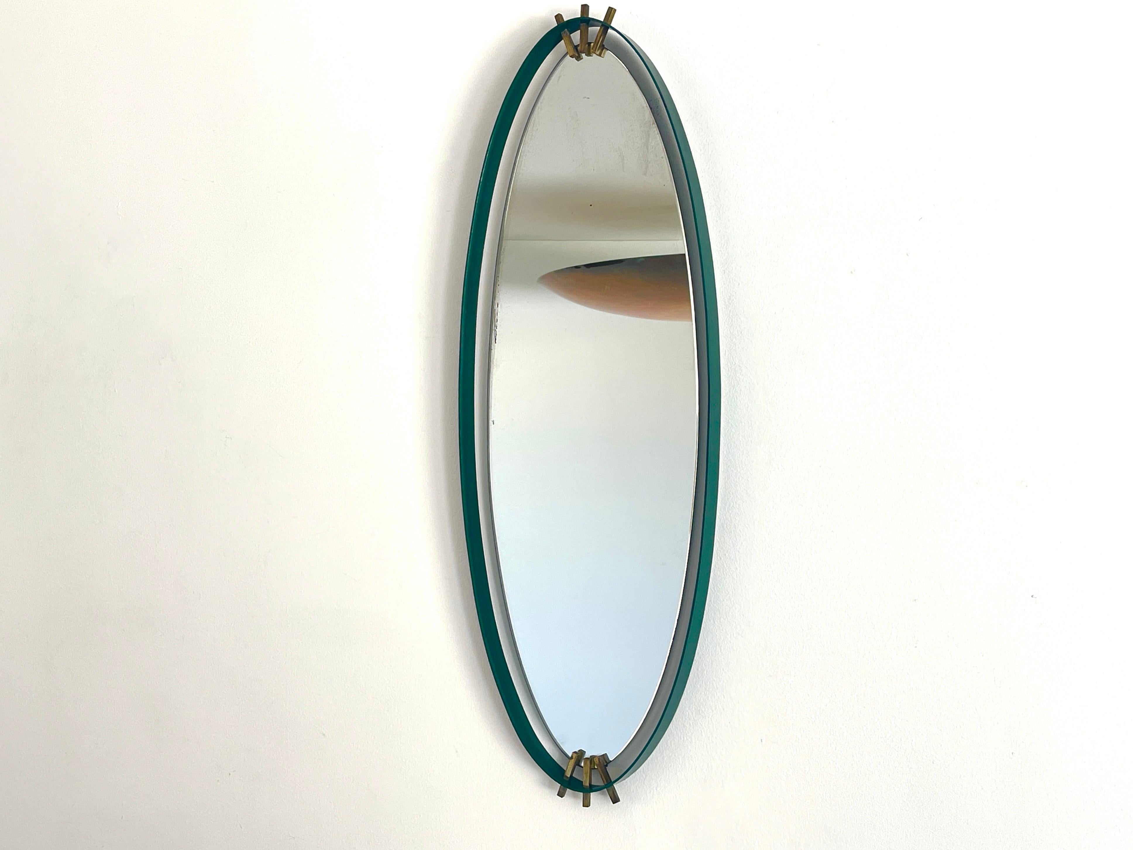 Italian Green Enamel Mirror 3