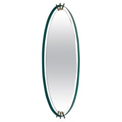 Italian Green Enamel Mirror
