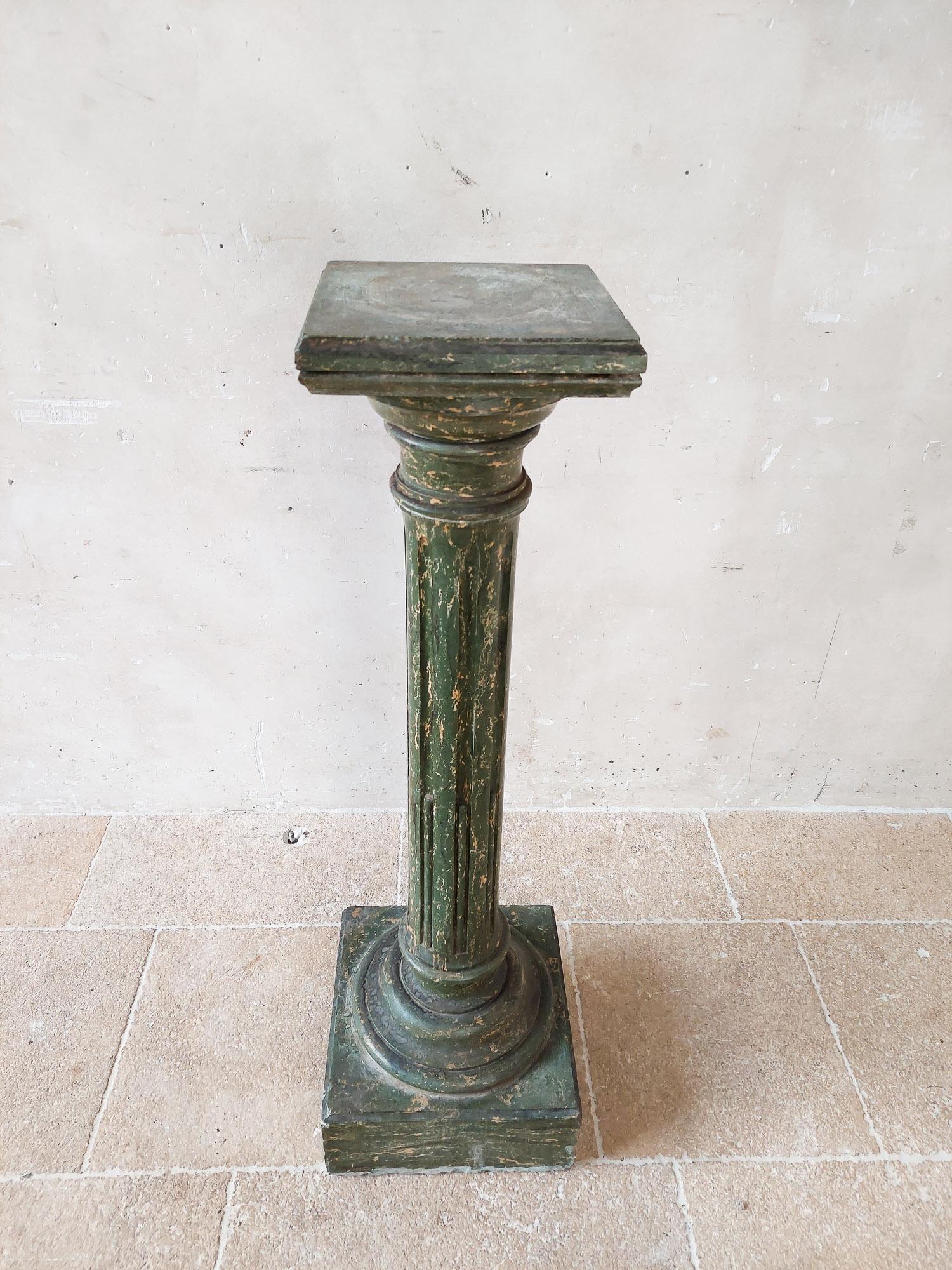 Pedestal Scaglioga Verde Faux Marbre Italiano en venta 1