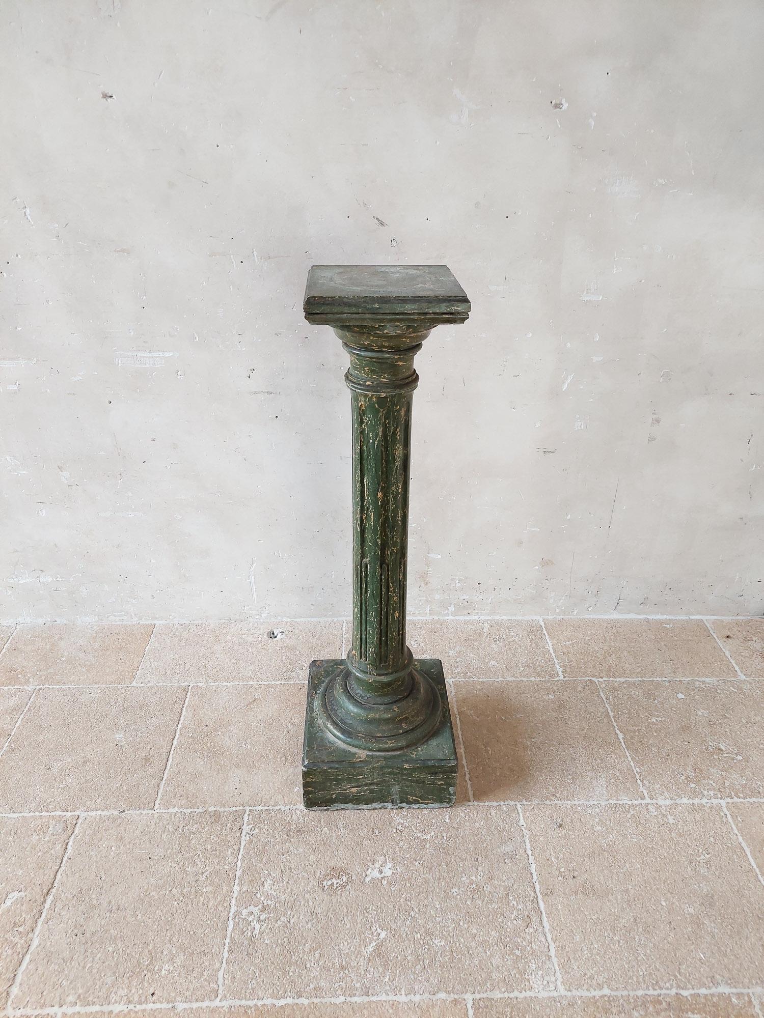 Pedestal Scaglioga Verde Faux Marbre Italiano en venta 2
