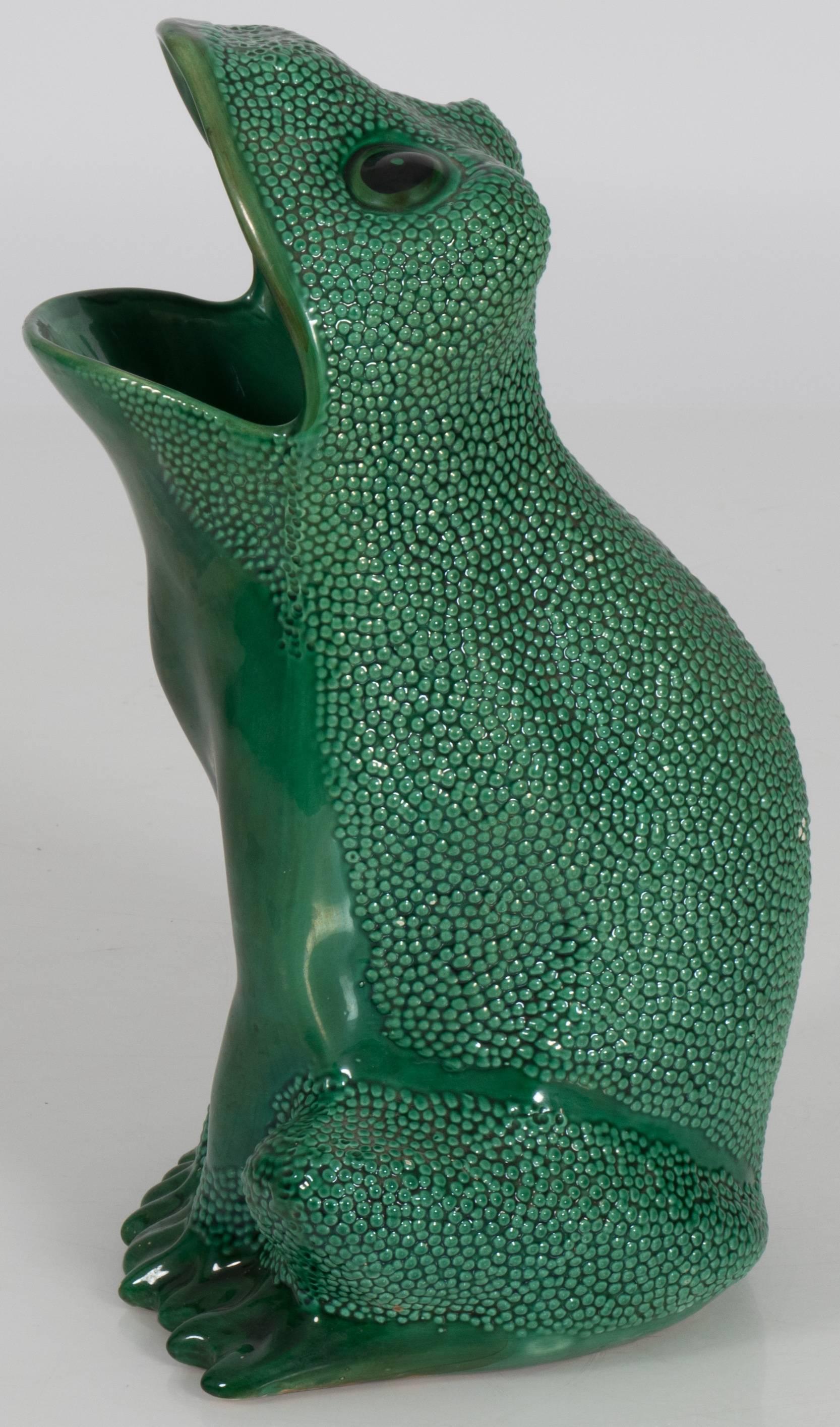 Ceramic Italian Green Frog Umbrella Stand by Gumps