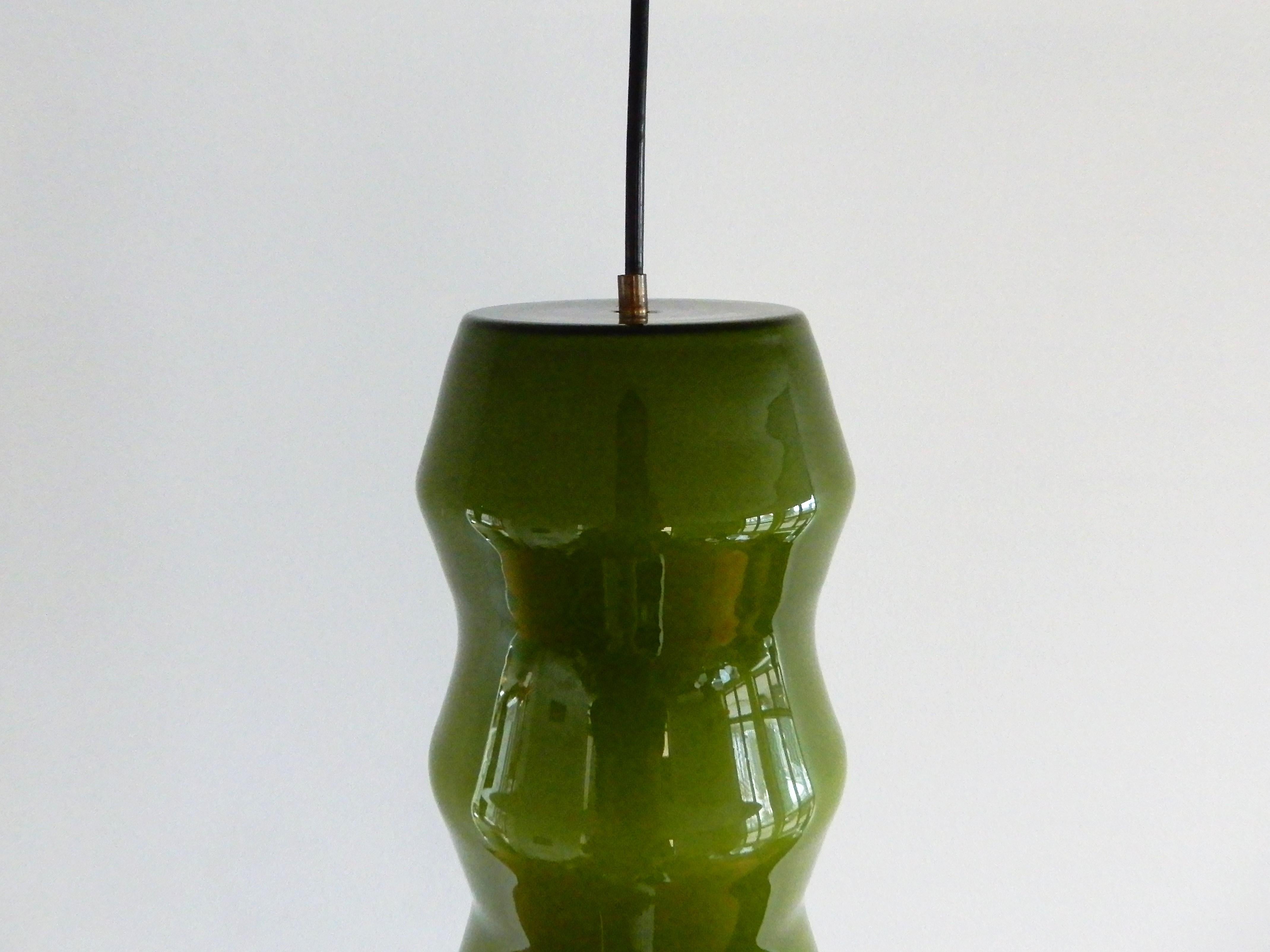 Mid-Century Modern Italian Green Glass Pendant, Italy, 1960s