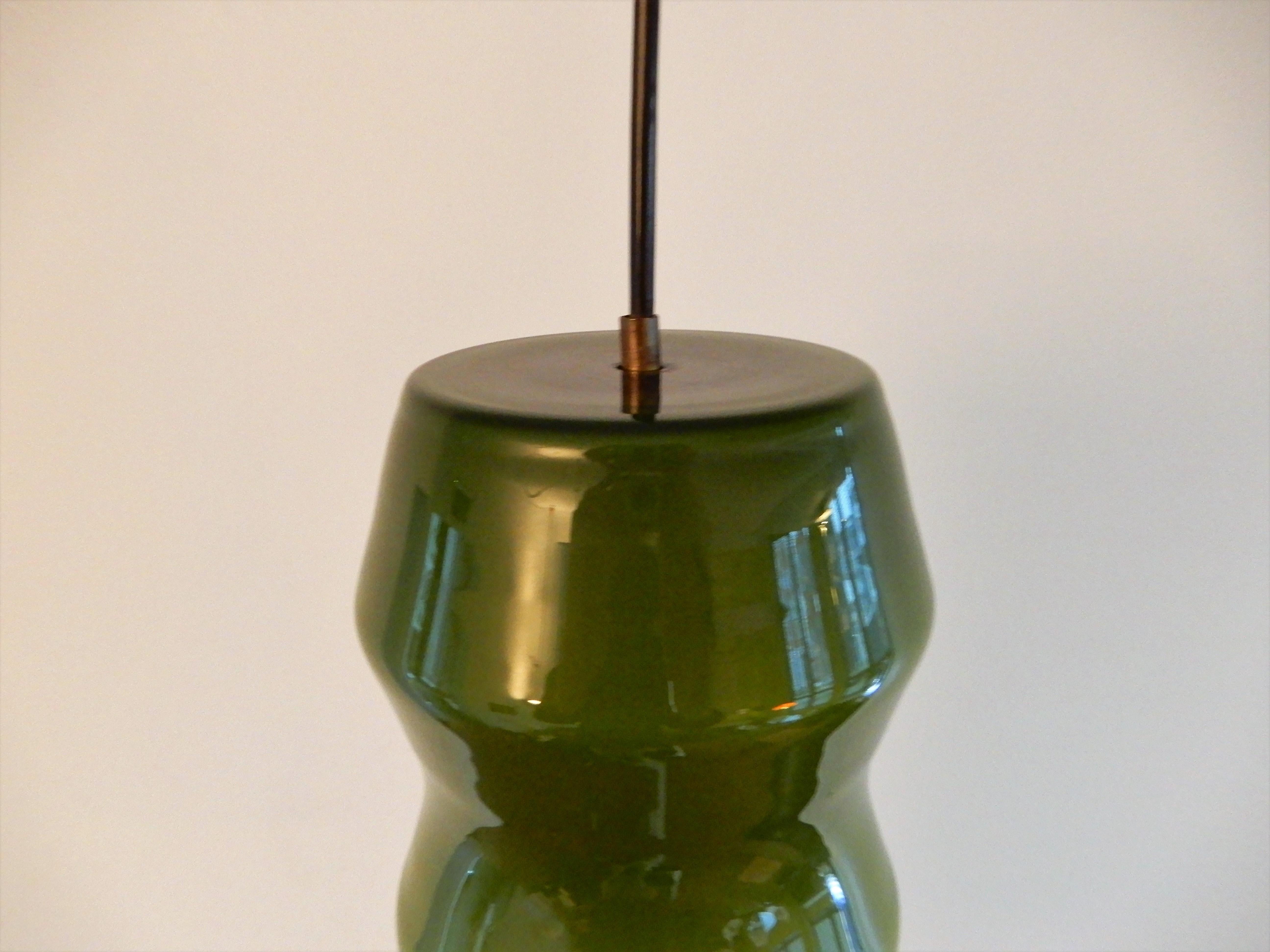 Mid-20th Century Italian Green Glass Pendant, Italy, 1960s