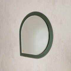 Italian Green Glass Teardrop Wall Mirror in the Manner of Fontana Arte, 1950s