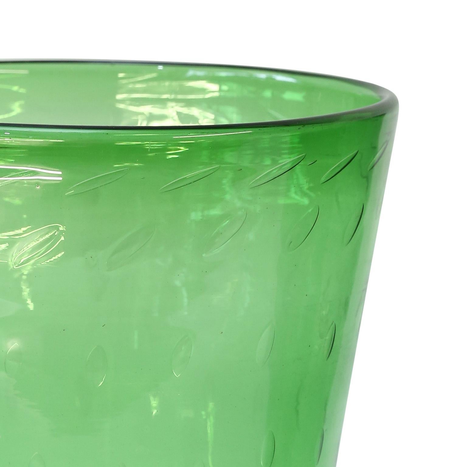 Italian green glass vase by Empoli, circa 1960.