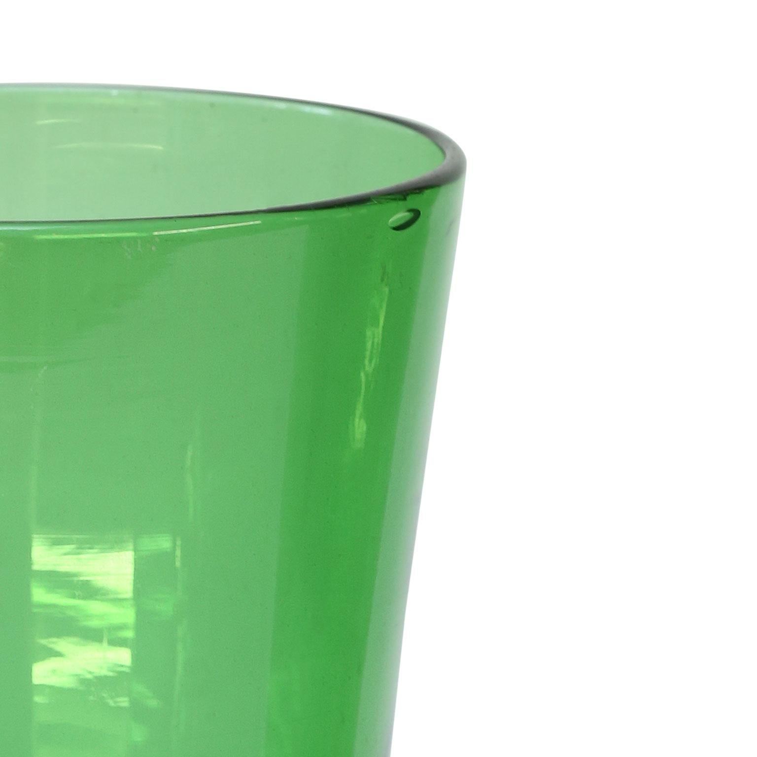Italian green glass vase by Empoli, circa 1960.