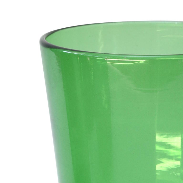 Italian Green Glass Vase by Empoli at 1stDibs
