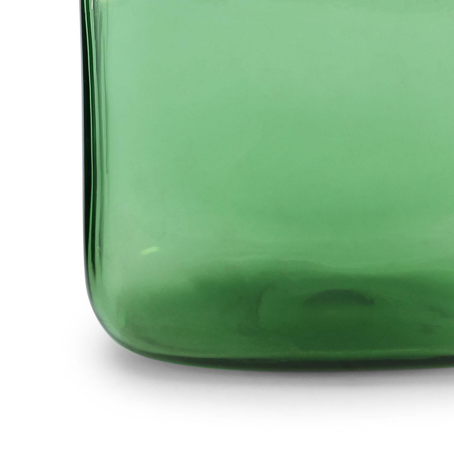 Italian Green Glass Vase by Empoli In Good Condition In Houston, TX