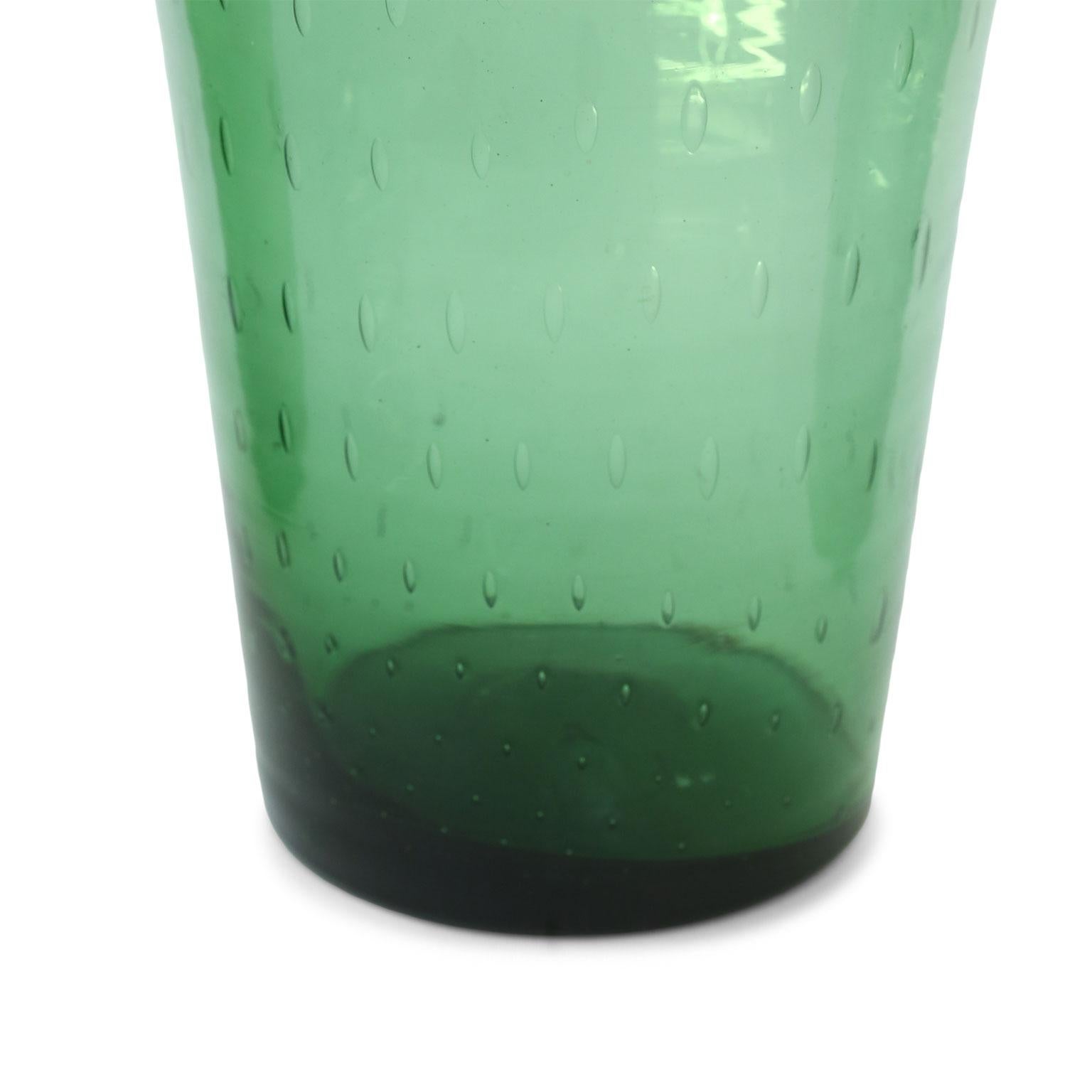 Italian Green Glass Vase by Empoli In Good Condition For Sale In Houston, TX