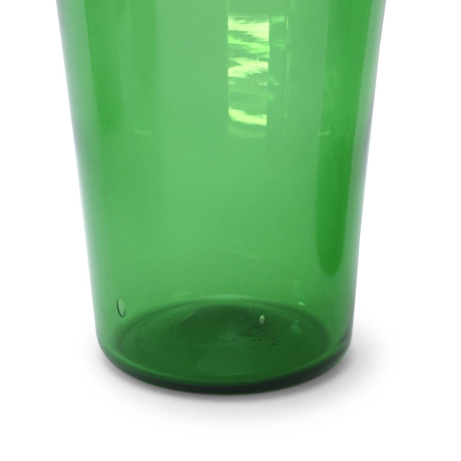 Italian Green Glass Vase by Empoli In Good Condition In Houston, TX