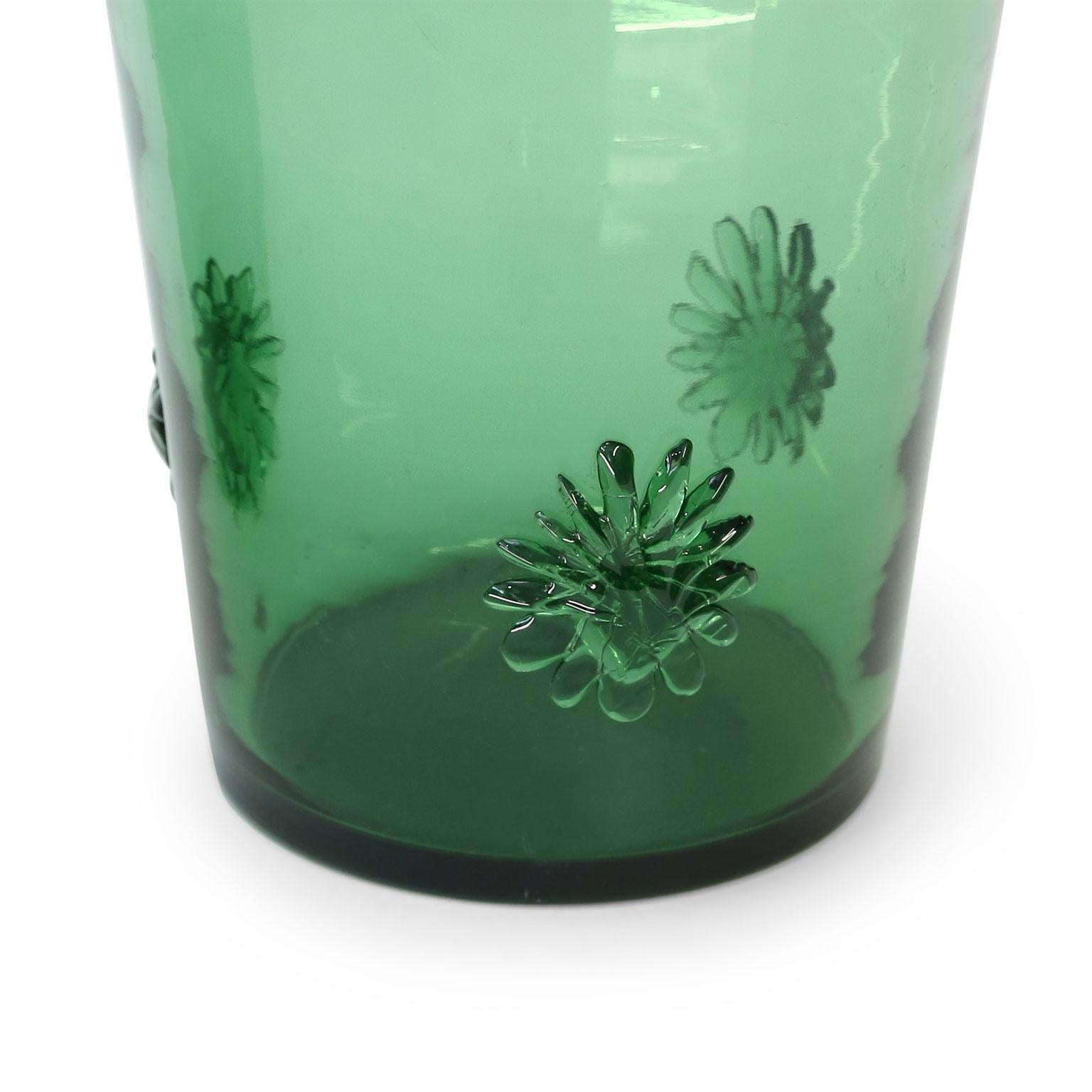 Mid-Century Modern Italian Green Glass Vase by Empoli