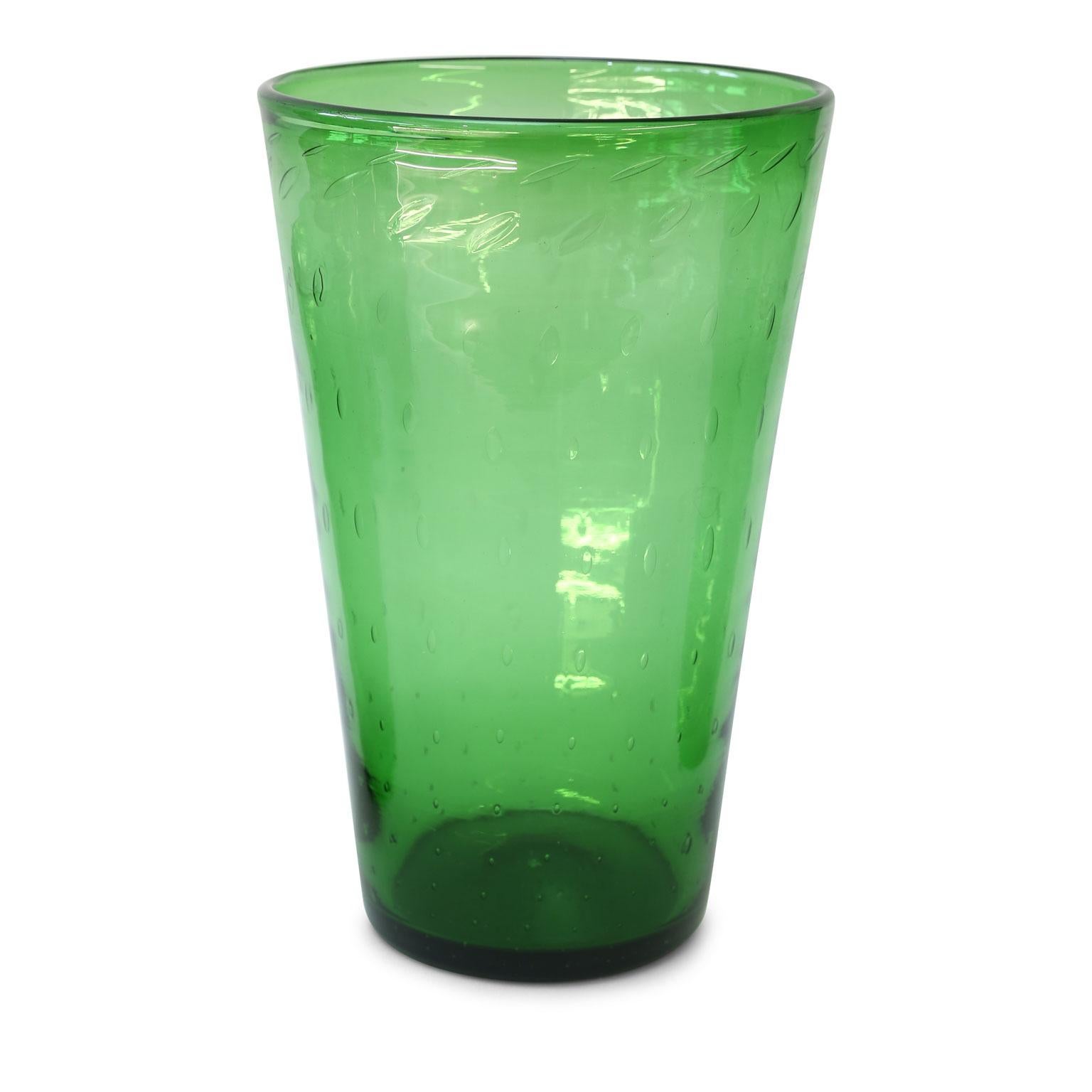 Italienische Vase aus grünem Glas von Empoli im Angebot 2