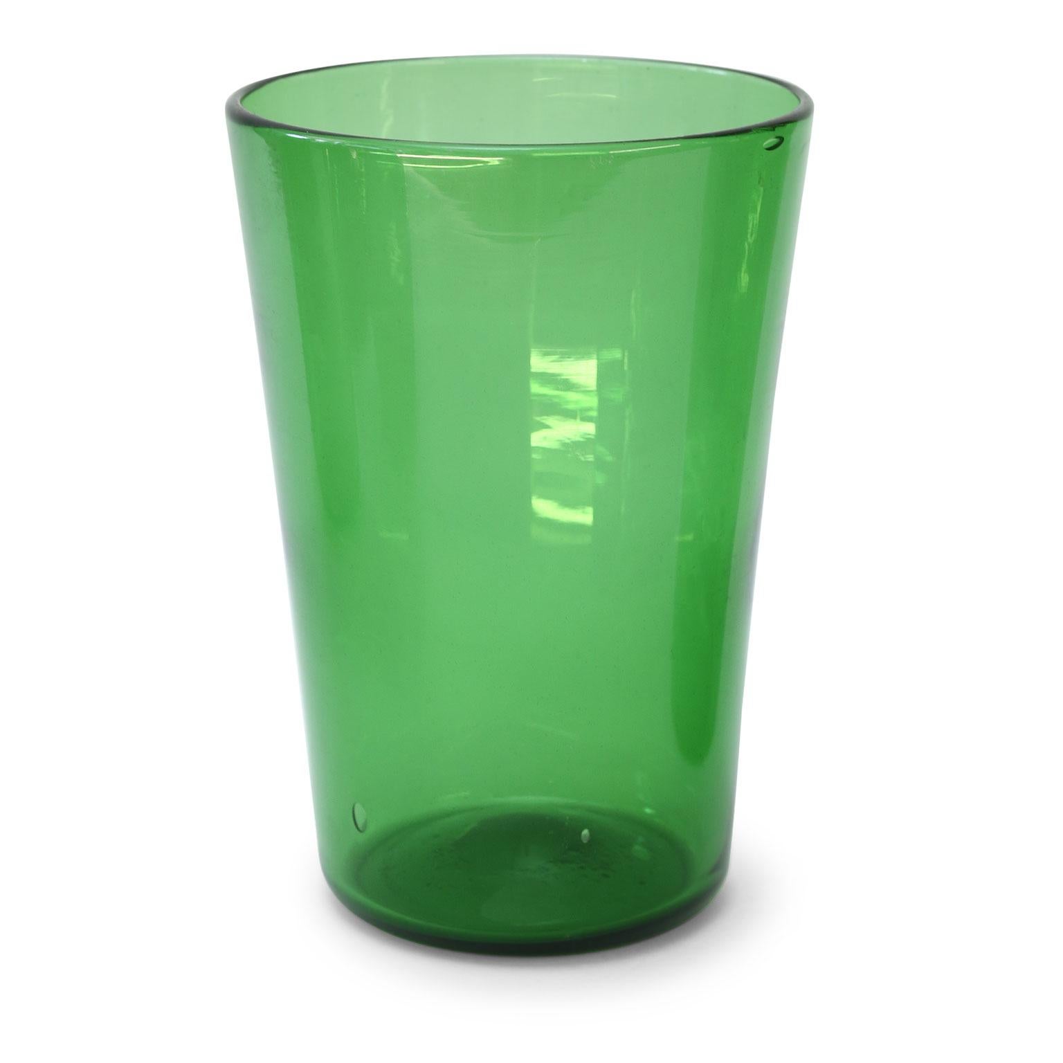 Italian Green Glass Vase by Empoli 2