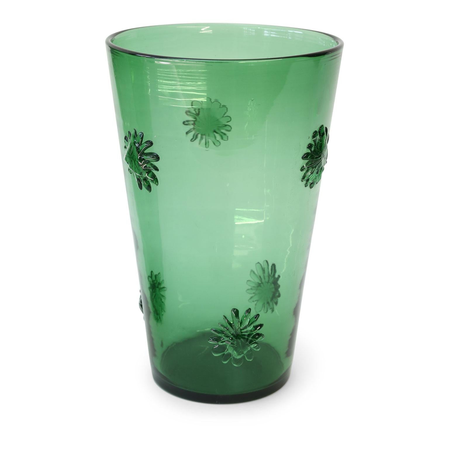 Italian Green Glass Vase by Empoli 1