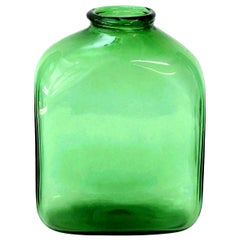 Vase italien en verre vert d'Empoli