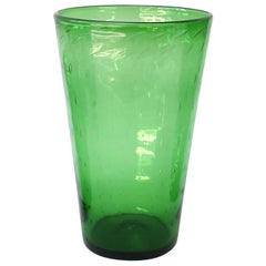 Vintage Italian Green Glass Vase by Empoli