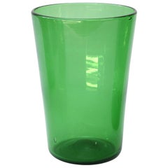 Vase italien en verre vert d'Empoli