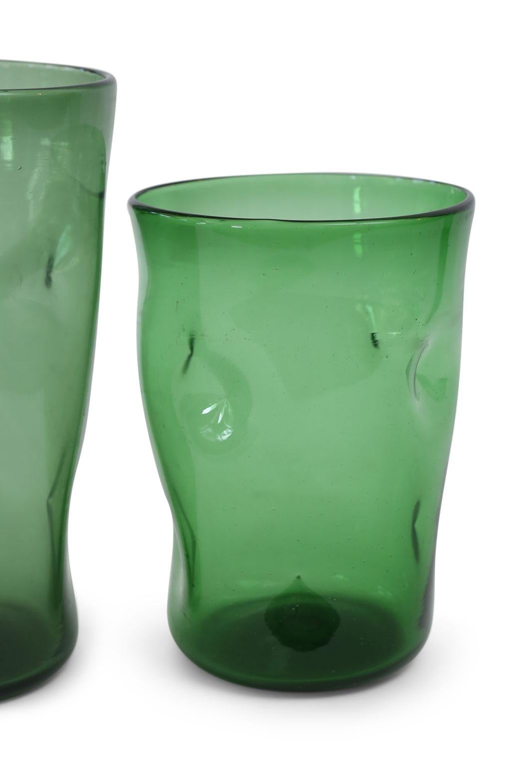 Mid-Century Modern Italian Green Glass Vase