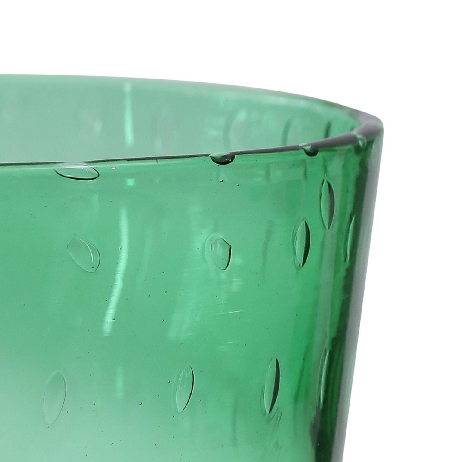Mid-Century Modern Italian Green Glass Vase