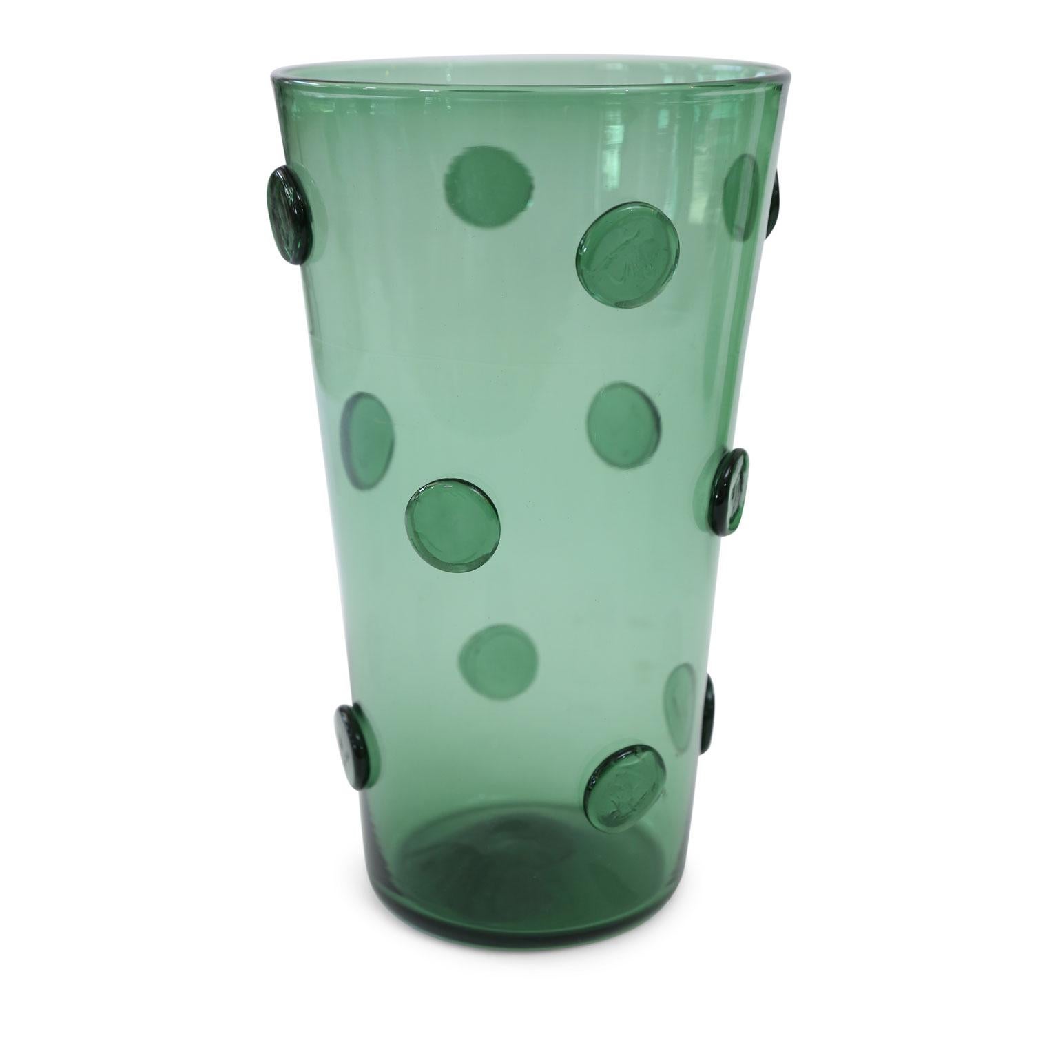 Mid-20th Century Italian Green Glass Vase