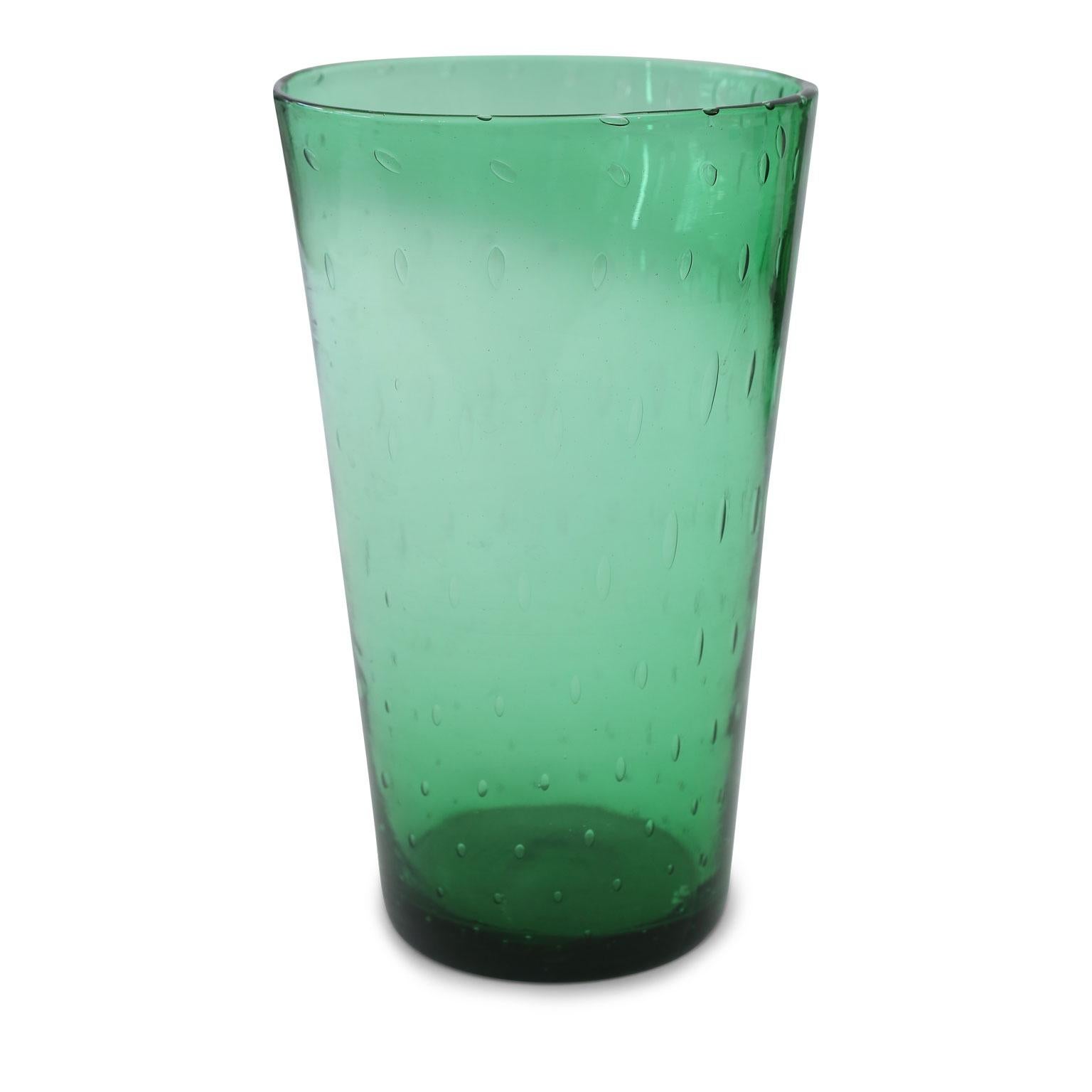 Blown Glass Italian Green Glass Vase