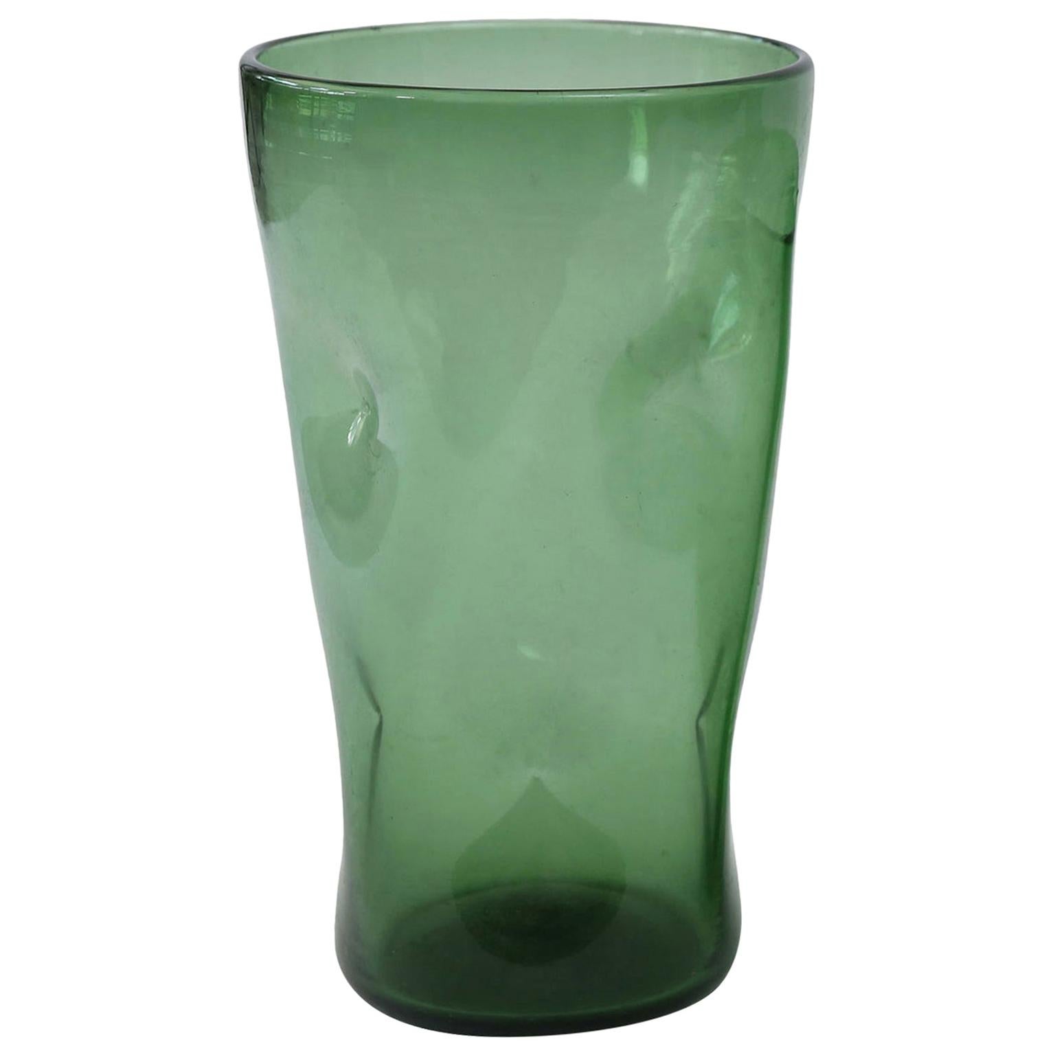 Yellow and Green Bark Glass Vase For Sale at 1stdibs