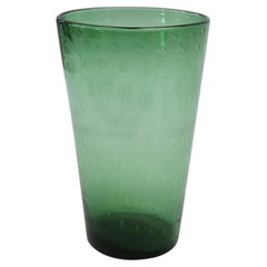 Retro Italian Green Glass Vase
