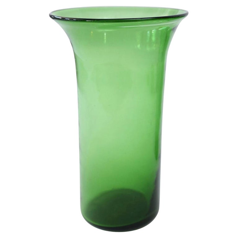 Italian Green Glass Vase at 1stDibs
