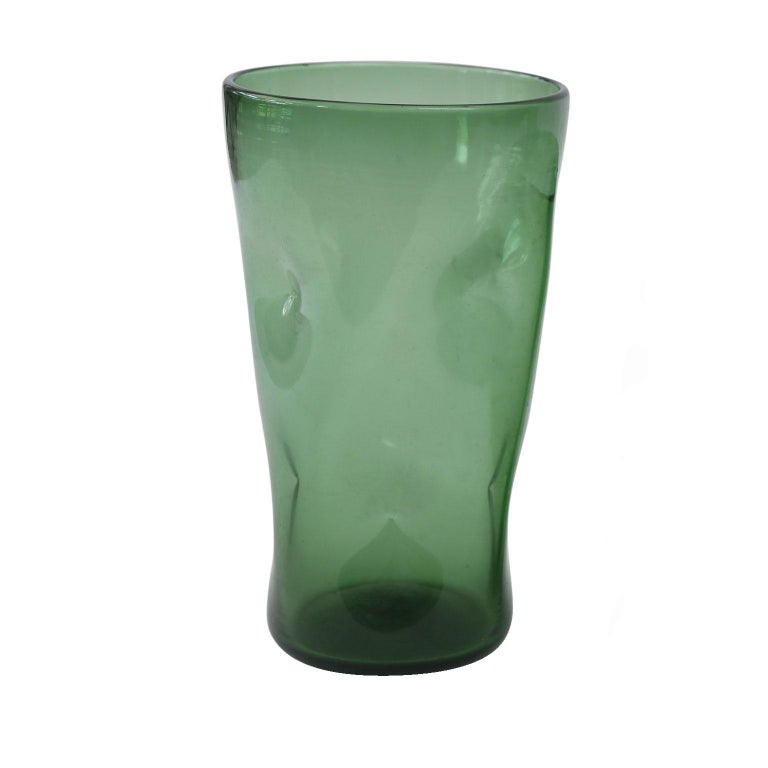 Italian Green Glass Vase For Sale at 1stdibs